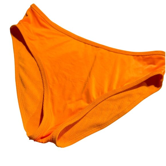 Nova Swim Orange High-Waisted Textured Bikini Bottom Polyester/Spandex Size 1X - Picture 3 of 5